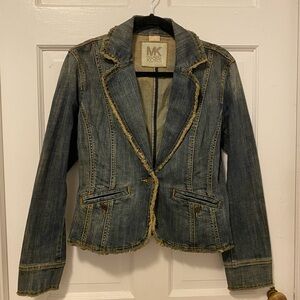 Michael Kors Frayed Edge Blue Denim Jacket